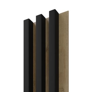 Dřevěná lamela LINEA SLIM 3 - černá / dub
